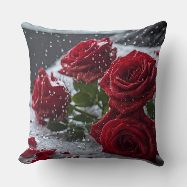 Rote Rose Pillow Kissen (Vorderseite)