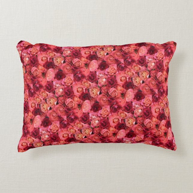 Rote Rose PINK Dekokissen (Vorderseite)