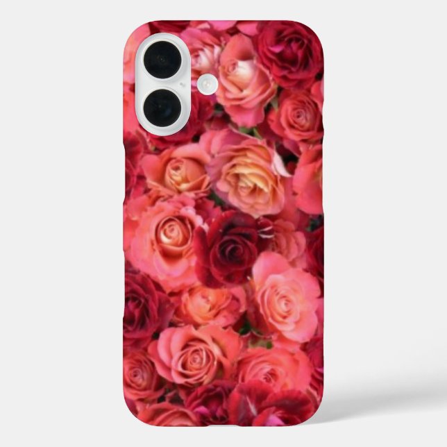 Rote Rose PINK iPhone 16 Hülle (Rückseite)