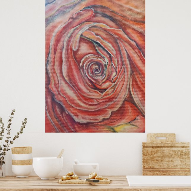 Rote Rose Poster (Küche)