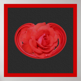 Rote Rose Raindrops Design Blumenplakat Poster