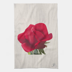 Rote Rose - Red rose Geschirrtuch