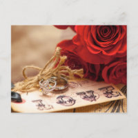 Rote Rose Ring Postkarte