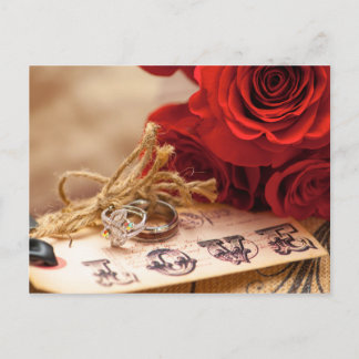 Rote Rose Ring Postkarte
