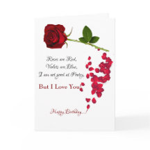 Rote Rose Romantik I Liebe Sie Geburtskarte