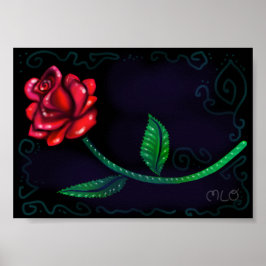Rote Rose Romantische Kunstdruckerei Poster
