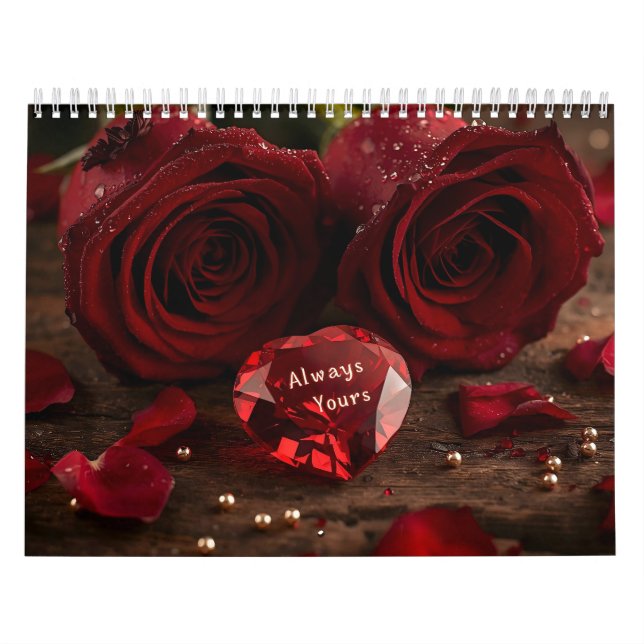 Rote Rose Romantischer Valentinstag-Pärchen 2026 S Kalender (Titelbild)