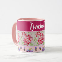 Rote Rose Rose Aquarell Rosa Shabby Chic