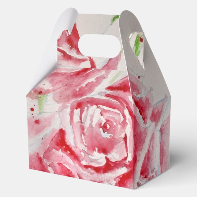 Rote Rose Rose Blume Muster Papier Party-Platte Geschenkschachtel (Vorderseite)