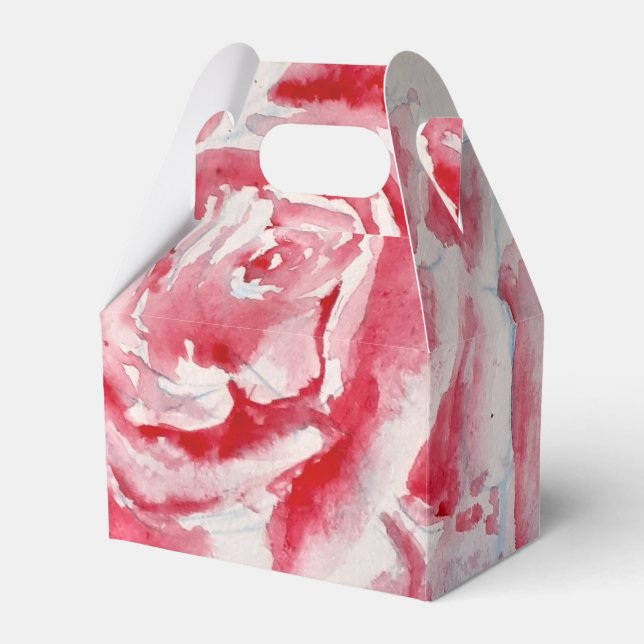 Rote Rose Rose Blume Muster Papier Party-Platte Geschenkschachtel (Vorderseite)