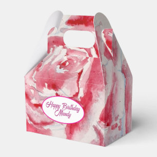 Rote Rose Rosen Blumenmuster Papierpartyplatte Geschenkschachtel