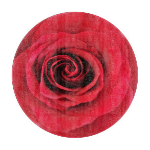 Rote Rose-Round-Cutting-Board Schneidebrett