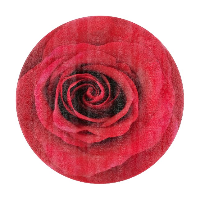 Rote Rose-Round-Cutting-Board Schneidebrett (Vorderseite)