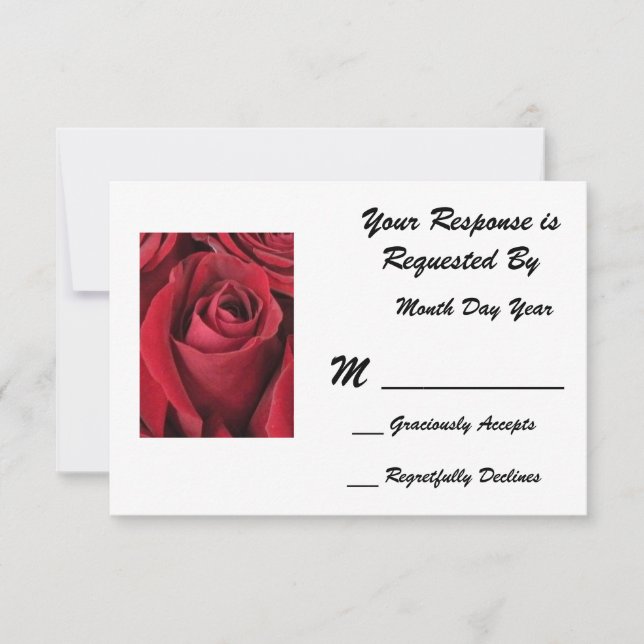 Rote Rose-RSVP-Karte RSVP Karte (Vorderseite)