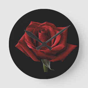 Rote Rose Runde Wanduhr