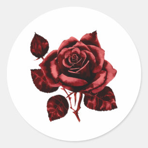 Rote Rose Runder Aufkleber