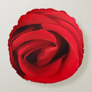 Rote Rose Rundes Kissen