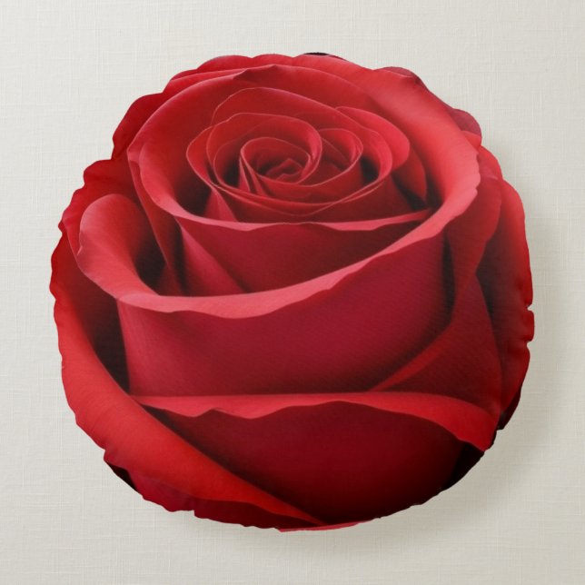 Rote Rose Rundkissen Rundes Kissen (Vorderseite)