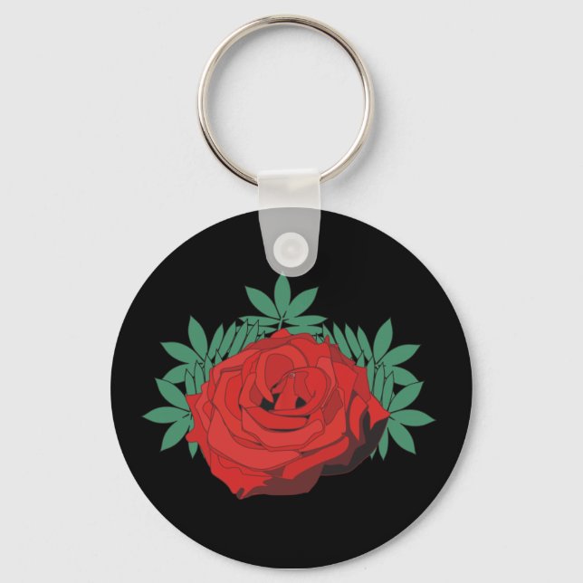 Rote Rose Schlüsselanhänger (Vorderseite)
