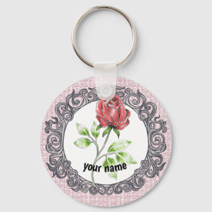 Rote Rose Schlüsselanhänger
