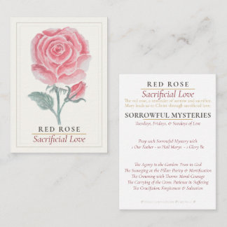 Rote Rose Schmerzensmysterien Marianischer Gartenk Visitenkarte
