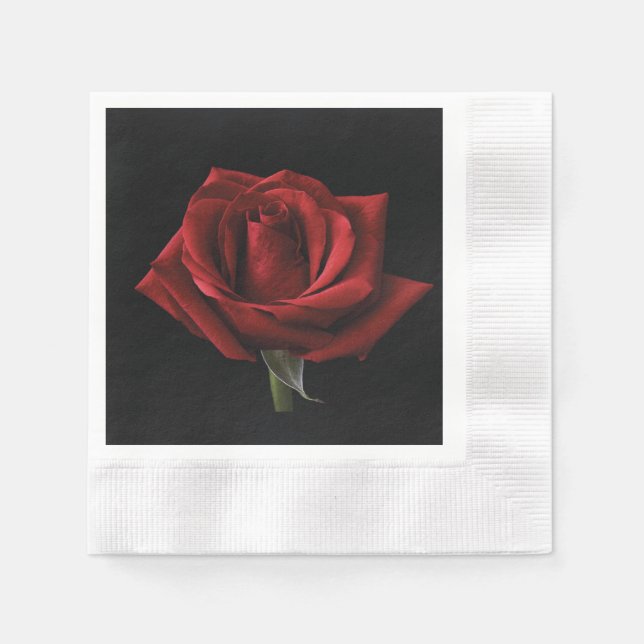 Rote Rose Serviette (Vorderseite)