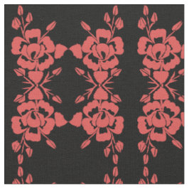 Rote Rose Silhouette Kleines Design für Baumwolle Stoff