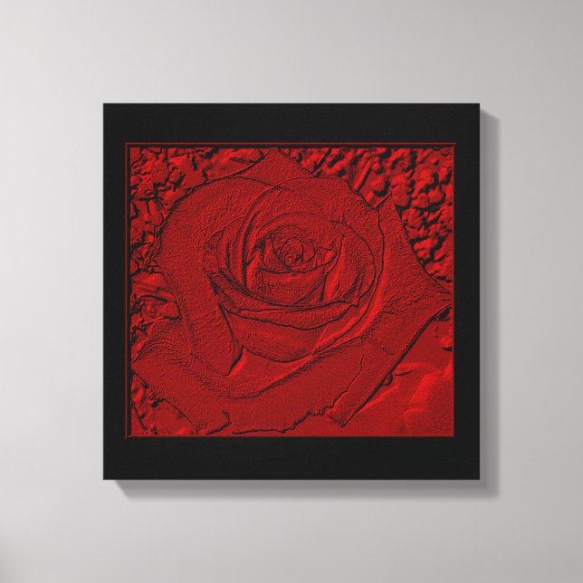 Rote Rose "Skulptur" Leinwand (Vorderseite)