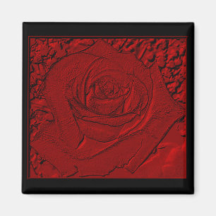 Rote Rose "Skulptur " Magnet