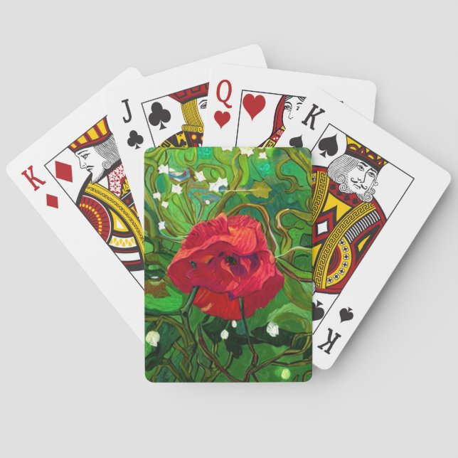 ROTE ROSE  SPIELKARTEN (Rückseite)