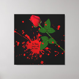 Rote Rose Spritzer mit Anführungszeichen Leinwanddruck