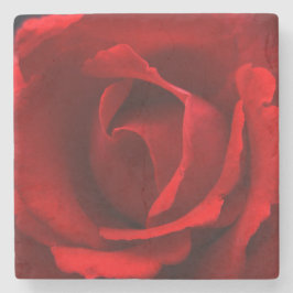 Rote Rose Steinuntersetzer