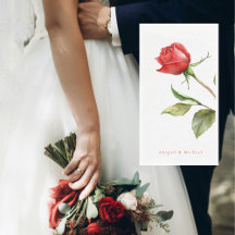 Rote Rose Stem Personalisiert Name Hochzeit