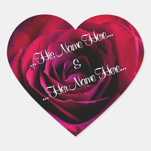 Rote Rose Stickers Romantische Rose Hochzeitsticke (Vorderseite)