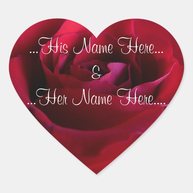 Rote Rose Stickers Romantische Rose Hochzeitsticke (Vorderseite)