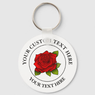 Rote Rose-Symbol-Logo Schlüsselanhänger