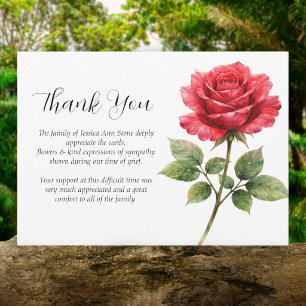 Rote Rose Sympathie Florale Beerdigung Danke Einladung