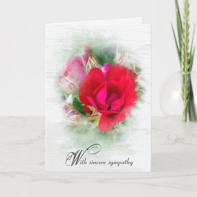 Rote Rose Sympathy Card Karte (Vorderseite)