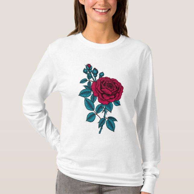 Rote Rose T-Shirt (Vorderseite)