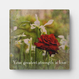 Rote Rose Tabletop Plaque mit Easel Fotoplatte