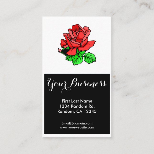 Rote Rose-Tätowierung anpassbare Visitenkarten Visitenkarte (Vorderseite)