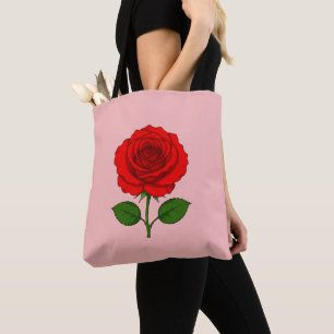 Rote Rose-Tragetasche Tasche