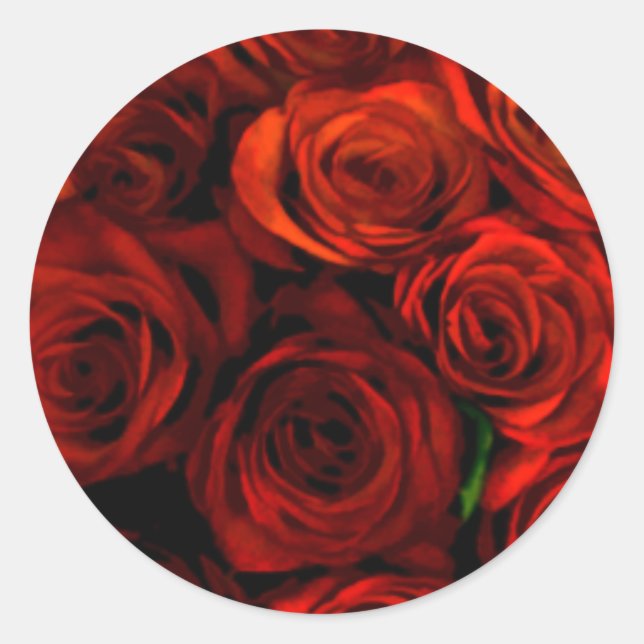 Rote Rose Umschlag Aufkleber Stickers (Vorderseite)