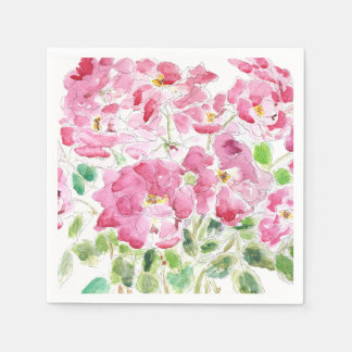 rote Rose und Aquarellnappenfarben Serviette