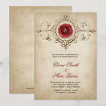Rote Rose und Beige-Zierhochzeit