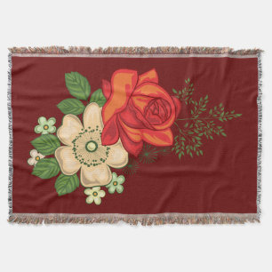 Rote Rose und Gänseblümchen Decke