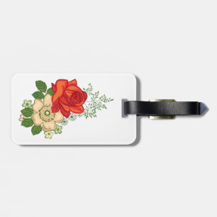 Rote Rose und Gänseblümchen Gepäckanhänger