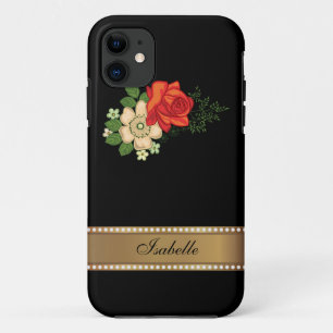 Rote Rose und Gänseblümchen Gold personalisierter title_seo2