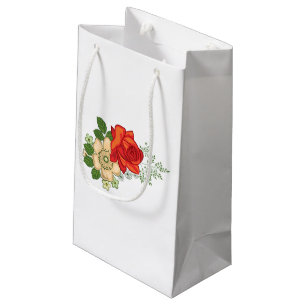 Rote Rose und Gänseblümchen Kleine Geschenktüte