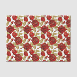 Rote Rose und Gold Seidenpapier